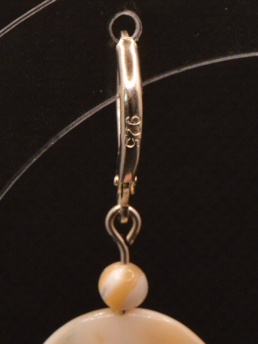 Shell coin Drop Earrings - Picture 3 of 9